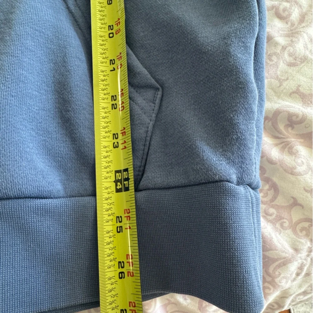 Vintage Adidas Center Trefoil Logo Hoodie Mens Small Blue Y2K Sweatshirt Soft